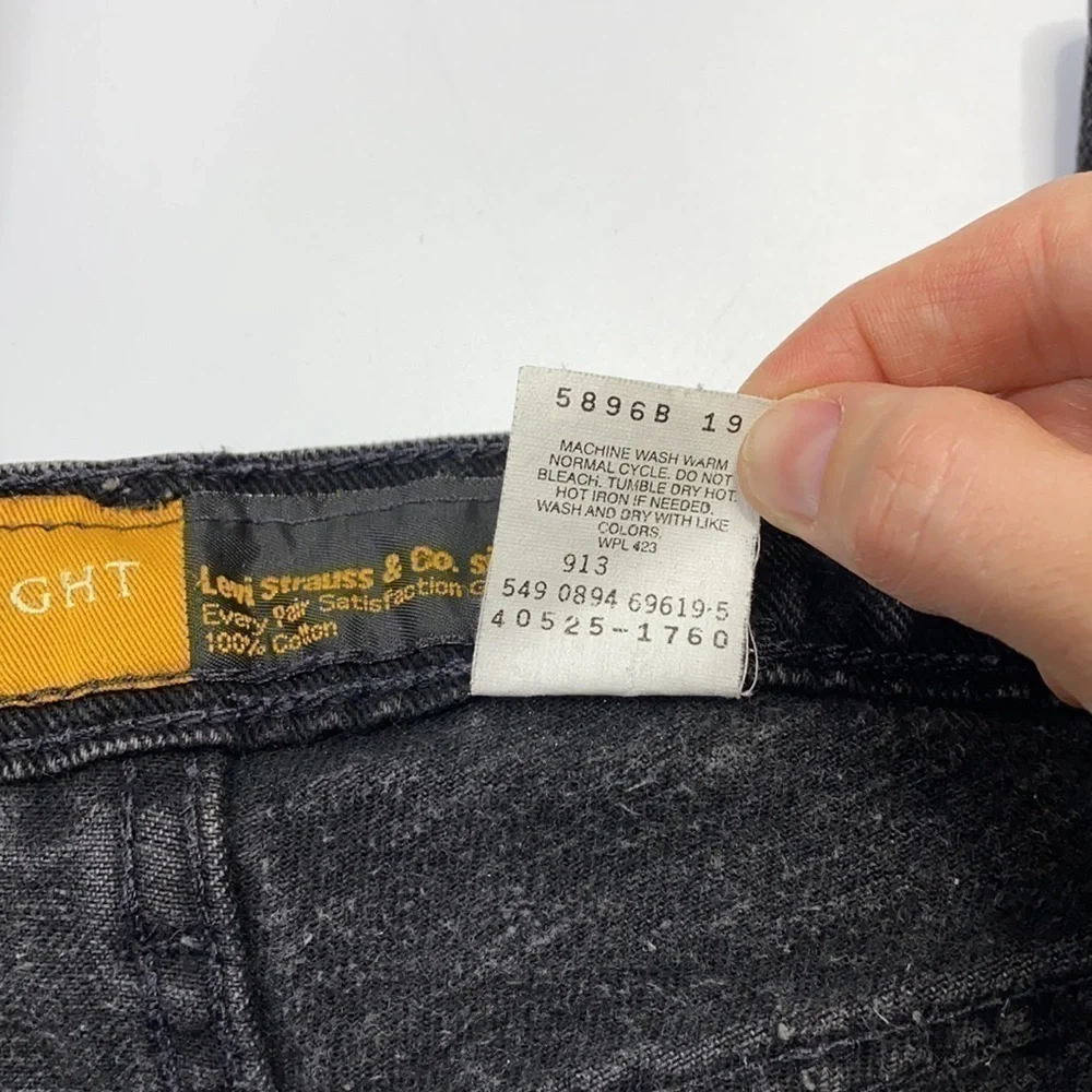 Vintage Levis 913 SilverTab Straight Leg Black Jeans W 33 L30 (32x28) Orange Tag
